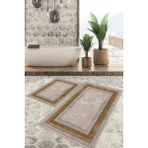 Viyana Home Dijital Baskılı Kaymaz Tabanlı Yıkanabilir 2'li Set Banya Halısı Klozet Takımı Paspas VHKZ-SD-479 - Renkli - 1189