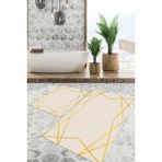 Viyana Home Dijital Baskılı Kaymaz Tabanlı Yıkanabilir 2'li Set Banya Halısı Klozet Takımı Paspas VHKZ-SD-480 - Gold