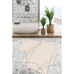 Viyana Home Dijital Baskılı Kaymaz Tabanlı Yıkanabilir 2'li Set Banya Halısı Klozet Takımı Paspas VHKZ-SD-481 - Krem