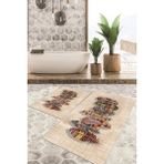 Viyana Home Dijital Baskılı Kaymaz Tabanlı Yıkanabilir 2'li Set Banya Halısı Klozet Takımı Paspas VHKZ-SD-561 - Renkli - 1198