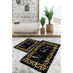 Viyana Home Dijital Baskılı Kaymaz Tabanlı Yıkanabilir 2'li Set Banya Halısı Klozet Takımı Paspas VHKZ-SD-589 - Renkli - 14