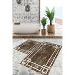 Viyana Home Dijital Baskılı Kaymaz Tabanlı Yıkanabilir 2'li Set Banya Halısı Klozet Takımı Paspas VHKZ-SD-599 - Renkli - 13