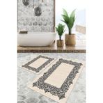 Viyana Home Dijital Baskılı Kaymaz Tabanlı Yıkanabilir 2'li Set Banya Halısı Klozet Takımı Paspas VHKZ-SD-606 - Renkli - 19