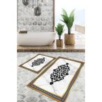 Viyana Home Dijital Baskılı Kaymaz Tabanlı Yıkanabilir 2'li Set Banya Halısı Klozet Takımı Paspas VHKZ-SD-705 - Renkli - 1096