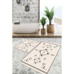 Viyana Home Dijital Baskılı Kaymaz Tabanlı Yıkanabilir 2'li Set Banya Halısı Klozet Takımı Paspas VHKZ-SD-720 - Renkli - 1097