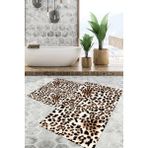 Viyana Home Dijital Baskılı Kaymaz Tabanlı Yıkanabilir 2'li Set Banya Halısı Klozet Takımı Paspas VHKZ-SD-725 - Renkli - 1162