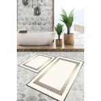 Viyana Home Dijital Baskılı Kaymaz Tabanlı Yıkanabilir 2'li Set Banya Halısı Klozet Takımı Paspas VHKZ-SD-738 - Renkli - 1199