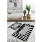 Viyana Home Dijital Baskılı Kaymaz Tabanlı Yıkanabilir 2'li Set Banya Halısı Klozet Takımı Paspas VHKZ-SD-756 - Renkli - 1112