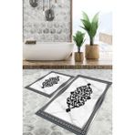 Viyana Home Dijital Baskılı Kaymaz Tabanlı Yıkanabilir 2'li Set Banya Halısı Klozet Takımı Paspas VHKZ-SD-770 - Renkli - 18