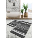 Viyana Home Dijital Baskılı Kaymaz Tabanlı Yıkanabilir 2'li Set Banya Halısı Klozet Takımı Paspas VHKZ-SD-853 - Vizon