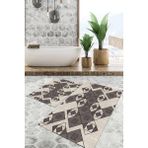 Viyana Home Dijital Baskılı Kaymaz Tabanlı Yıkanabilir 2'li Set Banya Halısı Klozet Takımı Paspas VHKZ-SD-888 - Vizon - 100