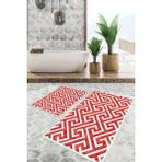 Viyana Home Dijital Baskılı Kaymaz Tabanlı Yıkanabilir 2'li Set Banya Halısı Klozet Takımı Paspas VHKZ-SD-899 - Renkli - 32