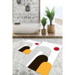 Viyana Home Dijital Baskılı Kaymaz Tabanlı Yıkanabilir 2'li Set Banya Halısı Klozet Takımı Paspas VHKZ-SD-934 - Renkli - 37