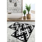 Viyana Home Dijital Baskılı Kaymaz Tabanlı Yıkanabilir 2'li Set Banya Halısı Klozet Takımı Paspas VHKZ-SD-940 - Renkli - 36