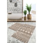 Viyana Home Dijital Baskılı Kaymaz Tabanlı Yıkanabilir 2'li Set Banya Halısı Klozet Takımı Paspas VHKZ-SD-944 - Renkli - 30