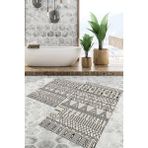 Viyana Home Dijital Baskılı Kaymaz Tabanlı Yıkanabilir 2'li Set Banya Halısı Klozet Takımı Paspas VHKZ-SD-945 - Krem