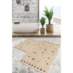Viyana Home Dijital Baskılı Kaymaz Tabanlı Yıkanabilir 2'li Set Banya Halısı Klozet Takımı Paspas VHKZ-SD-951 - Vizon