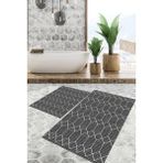 Viyana Home Dijital Baskılı Kaymaz Tabanlı Yıkanabilir 2'li Set Banya Halısı Klozet Takımı Paspas VHKZ-SD-956 - Renkli - 1227