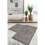 Viyana Home Dijital Baskılı Kaymaz Tabanlı Yıkanabilir 2'li Set Banya Halısı Klozet Takımı Paspas VHKZ-SD-957 - Renkli - 17