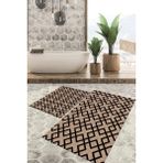 Viyana Home Dijital Baskılı Kaymaz Tabanlı Yıkanabilir 2'li Set Banya Halısı Klozet Takımı Paspas VHKZ-SD-963 - Renkli - 21