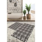 Viyana Home Dijital Baskılı Kaymaz Tabanlı Yıkanabilir 2'li Set Banya Halısı Klozet Takımı Paspas VHKZ-SD-964 - Gri - 127