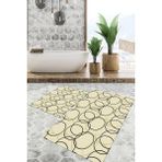 Viyana Home Dijital Baskılı Kaymaz Tabanlı Yıkanabilir 2'li Set Banya Halısı Klozet Takımı Paspas VHKZ-SD-977 - Krem - 149