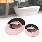 Viyana Home Dijital Baskılı Kaymaz Yıkanabilir Oval Ikili Banyo Paspas Klozet Takımı, V-O-Klozet-17-Kırmızı, - 40 x 60 cm - 60 x 100 cm