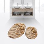 Viyana Home Dijital Baskılı Kaymaz Yıkanabilir Oval Ikili Banyo Paspas Klozet Takımı, V-O-Klozet-48-Renkli,