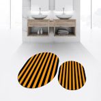 Viyana Home Dijital Baskılı Kaymaz Yıkanabilir Oval Ikili Banyo Paspas Klozet Takımı, V-O-Klozet-50-Turuncu, - 40 x 60 cm - 60 x 100 cm