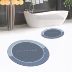 Viyana Home Dijital Baskılı Kaymaz Yıkanabilir Yuvarlak Ikili Banyo Paspas Klozet Takımı, V-Y-Klozet-01-Mavi, - Renkli