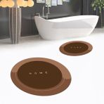 Viyana Home Dijital Baskılı Kaymaz Yıkanabilir Yuvarlak Ikili Banyo Paspas Klozet Takımı, V-Y-Klozet-03-Kahve, - Kahverengi - 100 x 60 cm