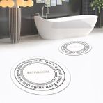 Viyana Home Dijital Baskılı Kaymaz Yıkanabilir Yuvarlak Ikili Banyo Paspas Klozet Takımı, V-Y-Klozet-05-Beyaz, - Renkli