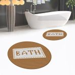Viyana Home Dijital Baskılı Kaymaz Yıkanabilir Yuvarlak Ikili Banyo Paspas Klozet Takımı, V-Y-Klozet-07-Kahve, - Kahverengi - 40 x 60 cm - 60 x 100 cm
