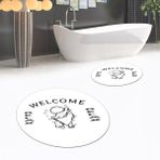 Viyana Home Dijital Baskılı Kaymaz Yıkanabilir Yuvarlak Ikili Banyo Paspas Klozet Takımı, V-Y-Klozet-11-Beyaz, - Renkli