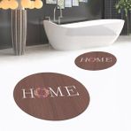 Viyana Home Dijital Baskılı Kaymaz Yıkanabilir Yuvarlak Ikili Banyo Paspas Klozet Takımı, V-Y-Klozet-12-Kahve, - Renkli