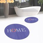 Viyana Home Dijital Baskılı Kaymaz Yıkanabilir Yuvarlak Ikili Banyo Paspas Klozet Takımı, V-Y-Klozet-12-Mor, - Renkli