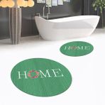 Viyana Home Dijital Baskılı Kaymaz Yıkanabilir Yuvarlak Ikili Banyo Paspas Klozet Takımı, V-Y-Klozet-12-Yeşil, - Renkli