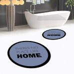 Viyana Home Dijital Baskılı Kaymaz Yıkanabilir Yuvarlak Ikili Banyo Paspas Klozet Takımı, V-Y-Klozet-13-Mavi, - 40 x 60 cm - 60 x 100 cm
