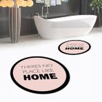Viyana Home Dijital Baskılı Kaymaz Yıkanabilir Yuvarlak Ikili Banyo Paspas Klozet Takımı, V-Y-Klozet-13-Pembe, - Renkli