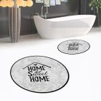 Viyana Home Dijital Baskılı Kaymaz Yıkanabilir Yuvarlak Ikili Banyo Paspas Klozet Takımı, V-Y-Klozet-14-Gri, - Renkli