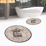 Viyana Home Dijital Baskılı Kaymaz Yıkanabilir Yuvarlak Ikili Banyo Paspas Klozet Takımı, V-Y-Klozet-14-Kahve, - Kahverengi - 40 x 60 cm - 60 x 100 cm