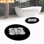 Viyana Home Dijital Baskılı Kaymaz Yıkanabilir Yuvarlak Ikili Banyo Paspas Klozet Takımı, V-Y-Klozet-20-Mavi, - Renkli