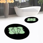 Viyana Home Dijital Baskılı Kaymaz Yıkanabilir Yuvarlak Ikili Banyo Paspas Klozet Takımı, V-Y-Klozet-20-Yeşil, - Renkli