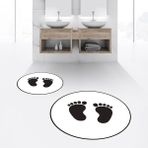 Viyana Home Dijital Baskılı Kaymaz Yıkanabilir Yuvarlak Ikili Banyo Paspas Klozet Takımı, V-Y-Klozet-21-Beyaz, - 40 x 60 cm - 60 x 100 cm