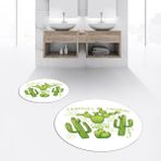 Viyana Home Dijital Baskılı Kaymaz Yıkanabilir Yuvarlak Ikili Banyo Paspas Klozet Takımı, V-Y-Klozet-23-Beyaz, - Renkli