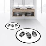 Viyana Home Dijital Baskılı Kaymaz Yıkanabilir Yuvarlak Ikili Banyo Paspas Klozet Takımı, V-Y-Klozet-26-Beyaz, - Renkli