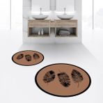 Viyana Home Dijital Baskılı Kaymaz Yıkanabilir Yuvarlak Ikili Banyo Paspas Klozet Takımı, V-Y-Klozet-26-Kahve, - Kahverengi - 40 x 60 cm - 60 x 100 cm