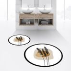 Viyana Home Dijital Baskılı Kaymaz Yıkanabilir Yuvarlak Ikili Banyo Paspas Klozet Takımı, V-Y-Klozet-28-Beyaz, - Renkli