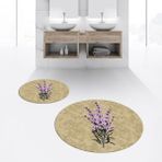 Viyana Home Dijital Baskılı Kaymaz Yıkanabilir Yuvarlak Ikili Banyo Paspas Klozet Takımı, V-Y-Klozet-29-Kahve, - Renkli
