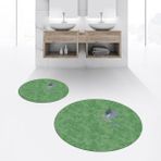 Viyana Home Dijital Baskılı Kaymaz Yıkanabilir Yuvarlak Ikili Banyo Paspas Klozet Takımı, V-Y-Klozet-36-Yeşil, - Renkli